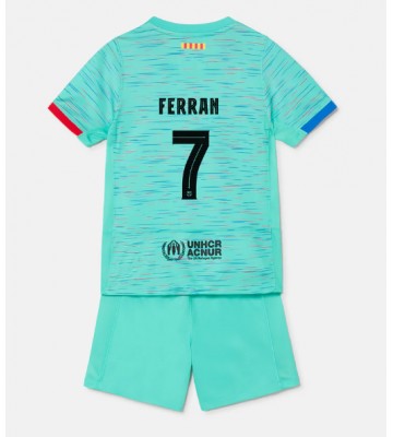 Barcelona Ferran Torres #7 Tredje trøje Børn 2023-24 Kort ærmer (+ korte bukser)